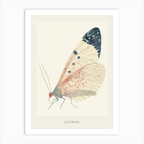 Colourful Insect Illustration Lacewing 18 Poster Art Print