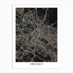 Dresden Black Blue Art Print