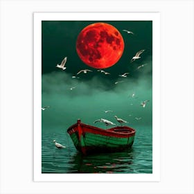 Red Moon In The Sky Art Print