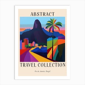 Abstract Travel Collection Poster Rio De Janeiro Brazil 4 Art Print