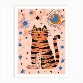 Cat In The Moonlight 2 Art Print