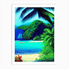 Tobago Pointillism Style Tropical Destination Art Print