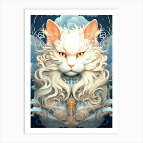 White Cat Art Print