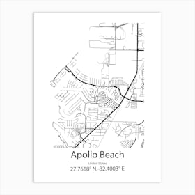 Apollo Beach,United States Minimalist Map Art Print