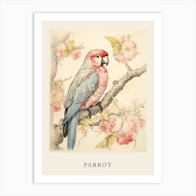 Beatrix Potter Inspired  Animal Watercolour Parrot 1 Art Print