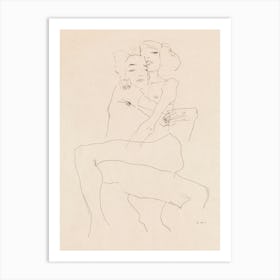 Naked Man and Woman; Couple Embracing (1911), Egon Schiele Art Print