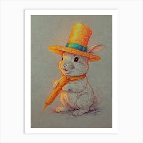 Rabbit In Hat Art Print