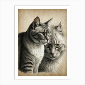 Two Cats Art Print