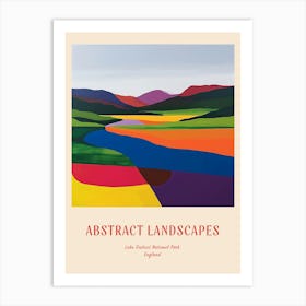 Colourful Abstract Lake District National Park England 3 Poster Art Print