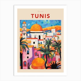 Tunis Tunisia 2 Fauvist Travel Poster Art Print