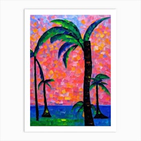 Coconut Tree Cubist Art Print