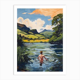 Wild Swimming At Loch Lomond Scotland 1 Art Print