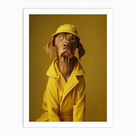 Dog In Yellow Coat Art Print