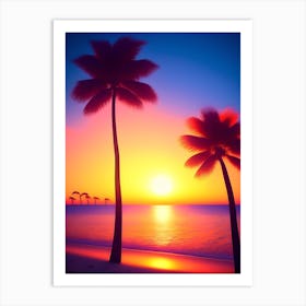 3D Beach Scene Art Print