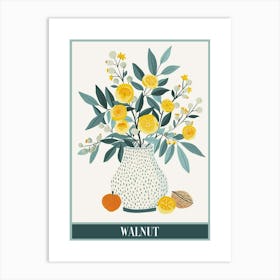 Walnut Tree Flat Illustration 3 Poster Art Print