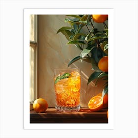 Cocktail On A Window Sill Art Print