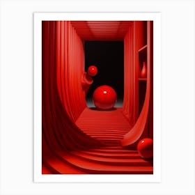 3d Illusion Abstract Geometric 3 Art Print