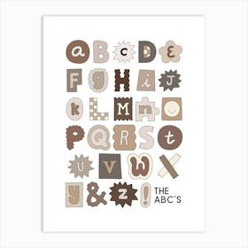 Kids ABCs Chart Neutral Art Print