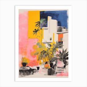 A House In Capri, Abstract Risograph Style 3 Art Print