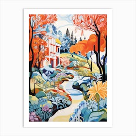 Fredriksdal Museum And Gardens Sweden Modern Illustration 3 Art Print