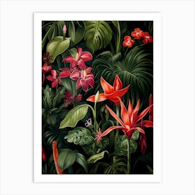 Tropical Jungle Wallpaper 1 Art Print