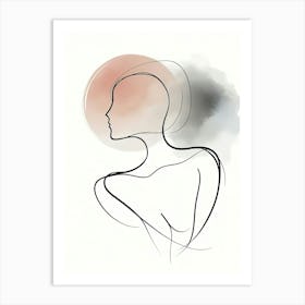 Line Art Portrait Of A Woman 1 Art Print