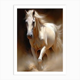 White Horse Running | wall art Art Print