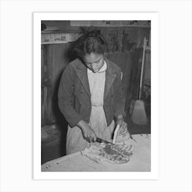 Daughter Of Pomp Hall, Tenant Farmer, Slicing Bacon, Creek County, Oklahoma, See General Caption Number 23 By Art Print