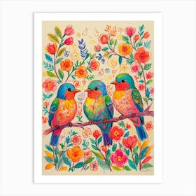 Birds On A Branch 2 Art Print