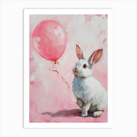 Cute Arctic Hare 1 With Balloon Art Print