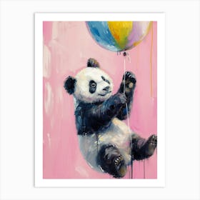 Cute Giant Panda 2 With Balloon Art Print