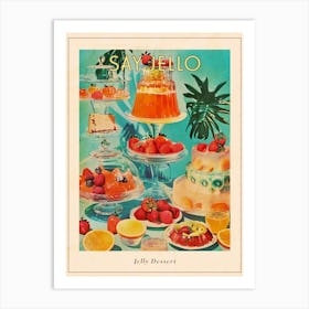 Jelly Dessert Selection Retro Collage 2 Poster Art Print