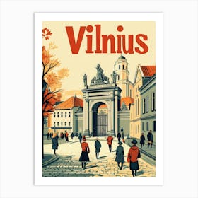 Aihrgdesign A Retro Travel Poster For Vilnius 1 Art Print