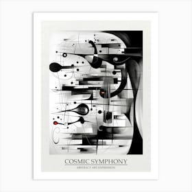 Cosmic Symphony Abstract Black And White 4 Poster Art Print