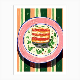 A Plate Of Cucumbers, Top View Food Illustration 2 Art Print