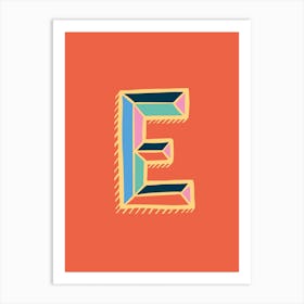 Letter E Typographic Art Print