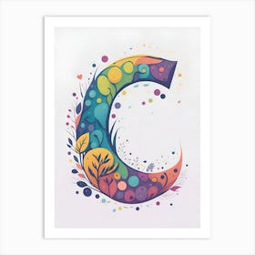 Colorful Letter C Illustration 27 Art Print