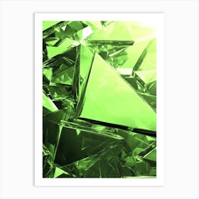 Abstract Green Triangles Art Art Print