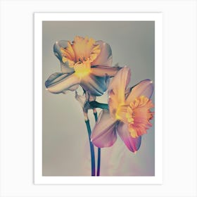 Iridescent Flower Daffodil 2 Art Print