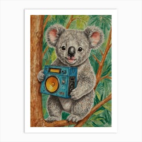 Koala With Camera Art Print