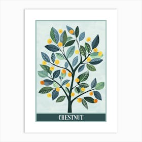 Chestnut Tree Flat Illustration 7 Poster Art Print