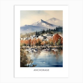 Anchorage Watercolor 4 Travel Poster Art Print