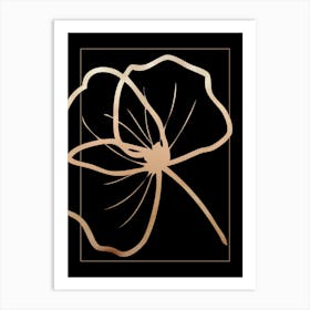 Gold Leaf on Black 12 Art Print