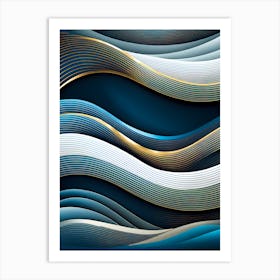 Abstract Wave Pattern, vector art Art Print