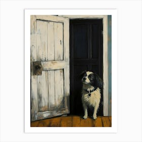 Dark Gothic Dog In The Doorway Art Print