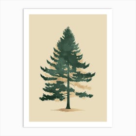 Sequoia Tree Minimal Japandi Illustration 1 Art Print