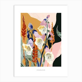 Colourful Flower Illustration Poster Foxglove 4 Art Print