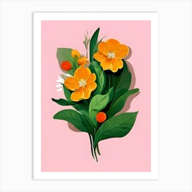 Bouquet Of Orange Flowers Art Print