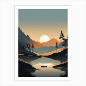 Sunset By The Lake 2 Art Print