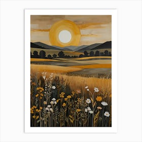 Sunset In The Meadow Art Print